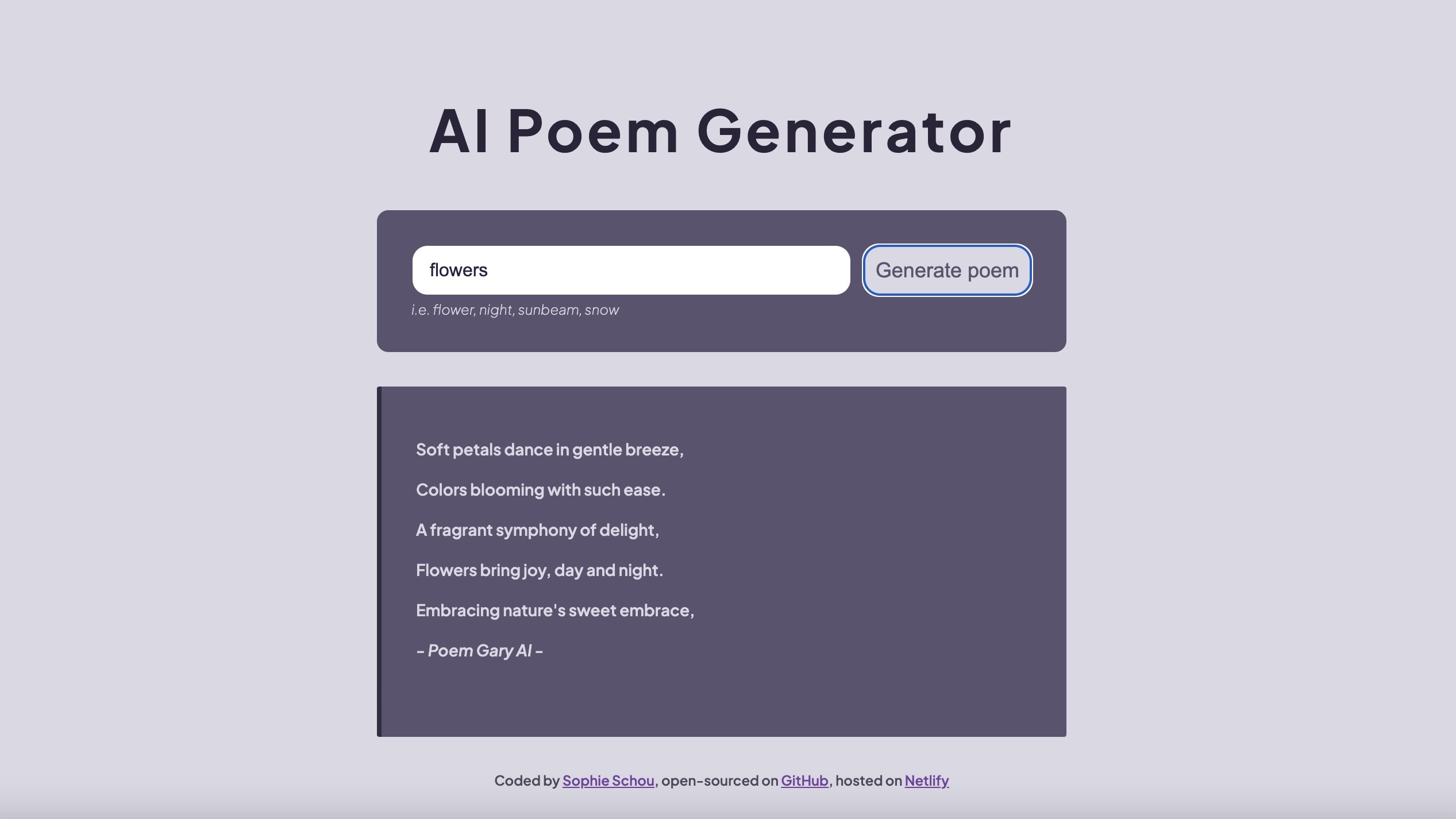 AI poem project